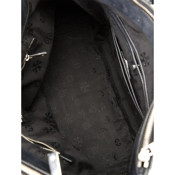 Tory Burch Robinson Black Tote Basketweave Saffiano Leather Large Handbag Bag NW - Picture 7 of 9